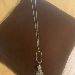 KS Tassel Necklace (clear / Rose gold stone